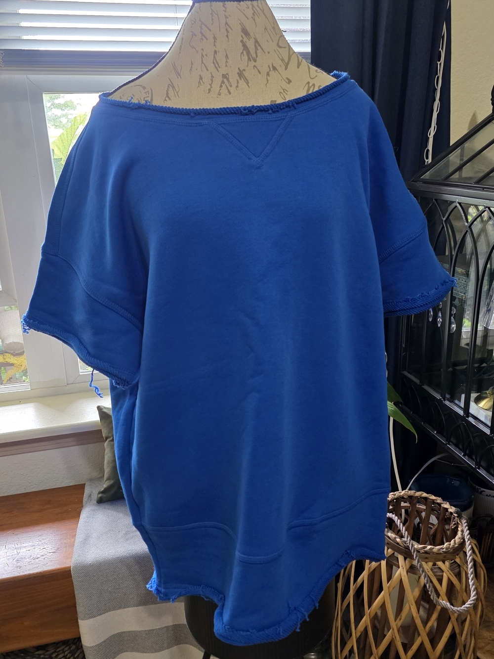FP Movement by Free People Electric Blue Embroidered Sweat Top